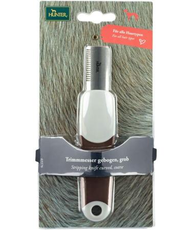 HUNTER SPA Curved Trimming Knife for Dogs - 15.5 x 3 cm Single-Sided International Shipping Available - Buy Online on GoSupps.com