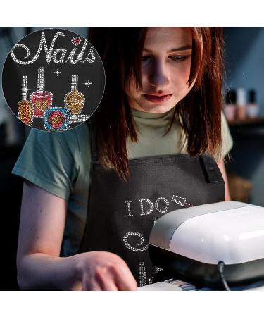 SATINIOR I Do Nails Cosmetology Apron - Colorful Rhinestone Design, Waterproof with 3 Pockets - Buy Online on GoSupps.com