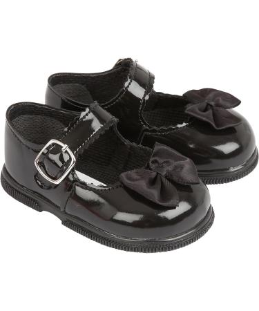 Baypods Toddler Shoes | Hard Sole Baby Girls First Walking Shoes | Anti-Slip Sole First Walkers | Made in England | 3 UK Child | Black Patent - Buy Online on GoSupps.com