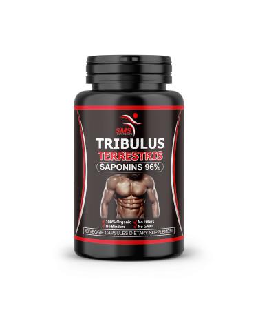 Sms TRIBULUS TERRESTRIS Extract 96% SAPONINS 7500mg Body Build Booster 60 Capsules