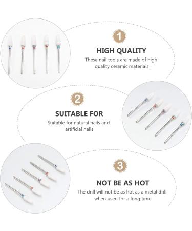 FOMIYES 5pcs Ceramics Nail Drill Bits Set for Manicure Pedicure - Nail Polishing Accessories for Gel Removal - Buy Online on GoSupps.com