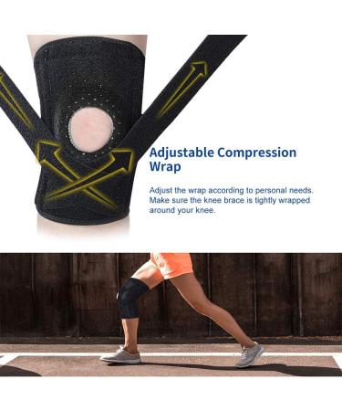 Adjustable Knee Brace for Arthritis, ACL, Meniscus Tear - Open-Patella Stabilizer for Sports Injury Rehabilitation - Black - Buy Online on GoSupps.com