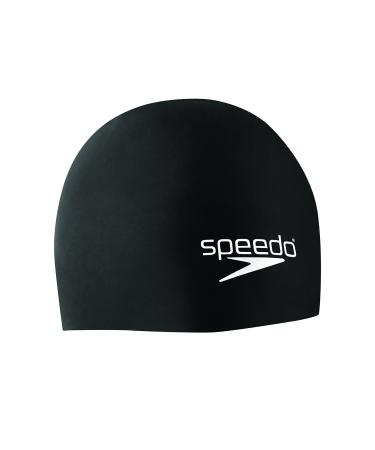 Speedo Unisex-Adult Swim Cap Silicone Elastomeric Speedo Black