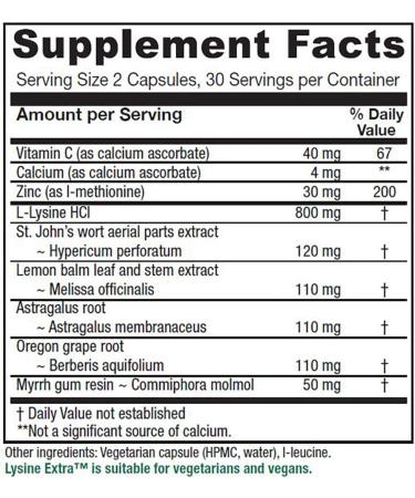Vitanica Lysine Extra Immune System Support Vegan Capsules - 60 Count - Buy Online on GoSupps.com