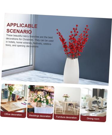 ABOOFAN 12 Pcs Christmas Red Fruit Holly Berry Picks Christmas Tree Stems Red Berry Picks Floral Artificial Plants Realistic Berry Branch Decor Artificial Flower High Simulation Foam - Buy Online on GoSupps.com