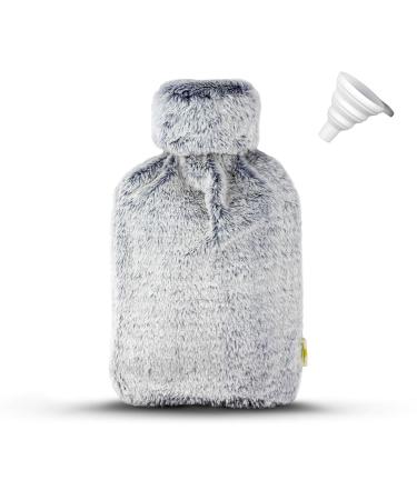 NEW! BetterDay Hot Water Bottle with Hood - Hot Water Bottle with Cover British Standard 1970:2012 Natural Rubber and Removable Cover - 2 Litre Hot Water Bottle with Cover Large Soft & Fluffy