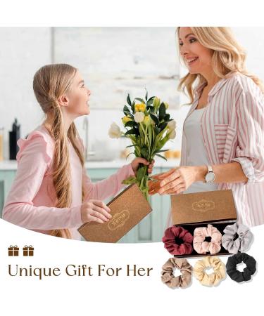 Kavya Hair Scrunchies for Women large Silk Scrunchie Satin Hair Tie Elastics Hair Bobbles Traceless Scrunchy Ponytail Holders Hair Accessories for Women and Girls with Fine Thick Hair - Buy Online on GoSupps.com