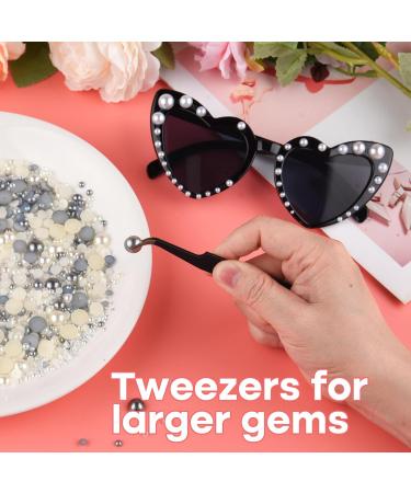 Astaron 50g Flat Back Mixed Street Stones & Half Pearls - Rhinestones for Nail Art Cups & Shoes (Silver Gray/White) - International Shipping Available - Buy Online on GoSupps.com