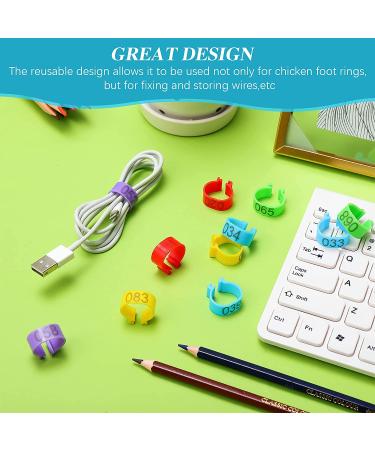 100 Pieces Colorful Numbered Chicken Leg Bands for Poultry - Clip-on Ankle Rings for Ducks, Chicks, Guinea, Gamefowl - 5 Colors - 0.63 x 0.39 Inch - Buy Online on GoSupps.com