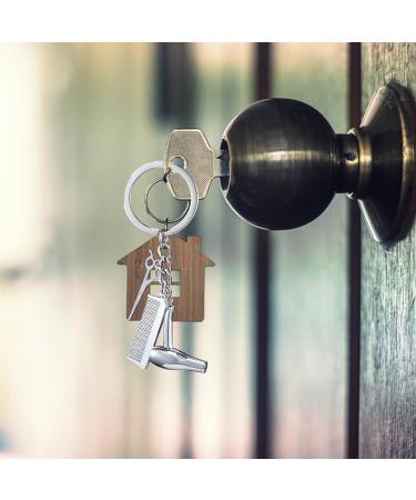 Hair Dryer Keyring | Cute Hairdresser Comb Scissors Hair Dryer Keychain Hairdresser Hair Stylist Jewelry Fashionable Pendant For Salon Graduation Jewelry Silver - Buy Online on GoSupps.com