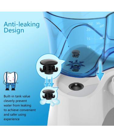 Apiker Water Flosser with 8 Tips, 10 Pressure Settings and 600ml Tank - Family Dental Oral Irrigator for Teeth Braces (White) - Buy Online on GoSupps.com