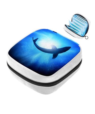 GIAPB Sanitary Napkin Storage Bag Period Bag Tampon Bag Makeup Bag Pad Pouch Fish Blue Sea Color2925
