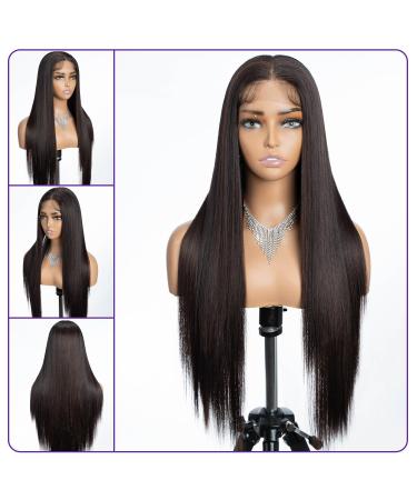 Joedir 13x4 Lace Front Wig - Long Straight Synthetic Hair for Black Women | Light Yaki Hair with Baby Hair & Free Parting | 76 cm F5/6A - Buy Online on GoSupps.com