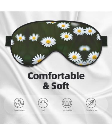 Wild White Daisy Flower Sleep Mask | Adjustable & Breathable Eye Mask for Ultimate Comfort | International Shipping Available - Buy Online on GoSupps.com