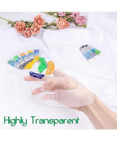 2PCS Clear Acrylic Paint Palette Set - 12 x 8 inches Oval Tray for Oil, Watercolor, Crafts - Easy Clean Non-Stick Artist Pallet with Thumb Hole - Buy Online on GoSupps.com