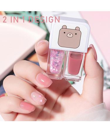 Nude Pink Nail Polish Pink Sparkles & Watermelon Red Jelly Gel Polish 2-in-1 Set Fast Drying and Long Lasting Pink Glitter Nail Varnish High Glossy Red Jelly Nail Polish Gift Set - Buy Online on GoSupps.com