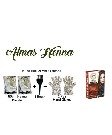 Almas Organic Henna Hair Color 80g - Infused with Herbs for Soft, Shiny Hair - Dark Brown Henna Dye 2.82oz - Buy Online on GoSupps.com