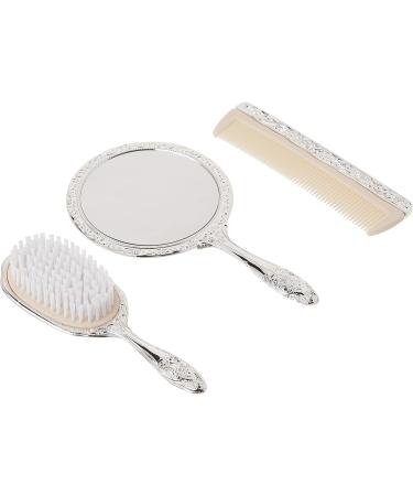 3 pc Silver Chrome Girls Vanity Set Comb Brush Mirror. - Buy Online on GoSupps.com