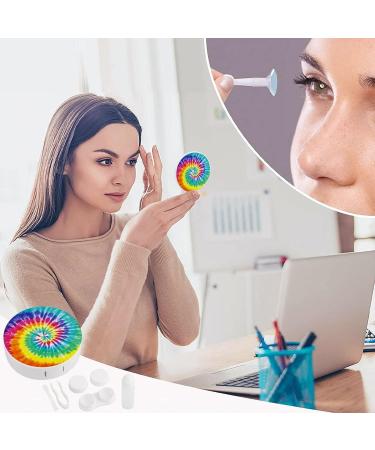 Buy Amazing Tie Dye Round Contact Lens Storage Case - Portable Kit with Mirror - Cute Design | International Shipping Available - Buy Online on GoSupps.com