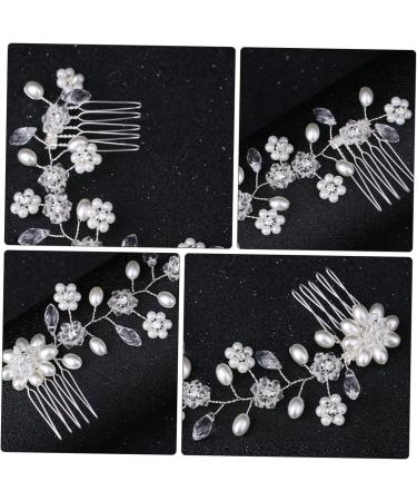 DOITOOL Hair Comb Wedding Hair Clip Bridal Hair Clips Prom Hair Clips Hair Jewels for Women Floral Hair Accessories Rhinestone Hair Clips Double Head Alloy Twist Beads Bride - Buy Online on GoSupps.com