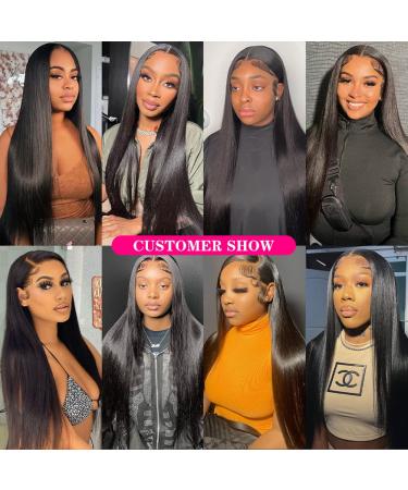 Dheridy 30 Inch 13x6 HD Lace Front Wig | 180% Density Straight Brazilian Human Hair | Pre Plucked & Glueless | for Black Women - Buy Online on GoSupps.com