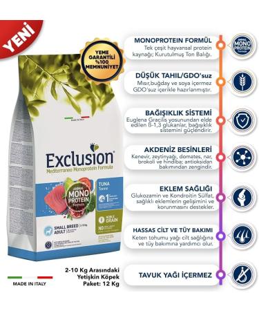 CROQUETTES EXCLUSION MEDITERRANEAN SINGLE PROTEIN NOBLE GRAIN ADULT SMALL TUNA. 2KG - Buy Online on GoSupps.com