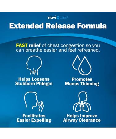 Expectorant Mucus Relief 600 mg 12 Hour Extended Release Guaifenesin 600 mg Tablets Clear Throat Phlegm and Chest Congestion Relief for Adults Compare to MucusTablets (40 Count) 40 Tablets (Pack of 1) - Buy Online on GoSupps.com