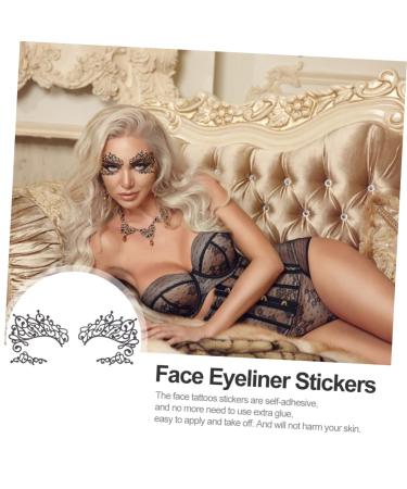 Beaupretty 5 Pairs Lace Eye Stickers - Halloween Eyeliner for Kids | Artificial Black Eyeliner Face Stickers | Fun Makeup for Children - Buy Online on GoSupps.com