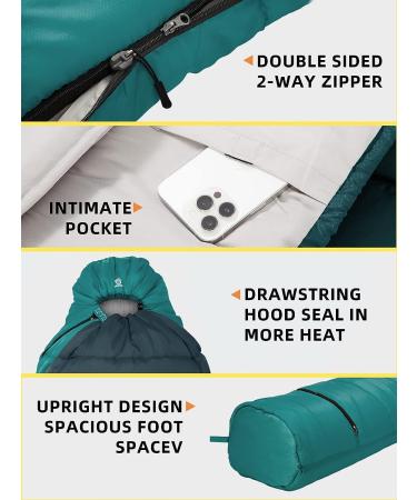 Bessport Mummy Sleeping Bag | 3-4 Season Extreme Cold Weather Adult Sleeping Bag | Ideal for Hiking, Travel, Outdoor Activities | Washable | 32-blue&grey - Buy Online on GoSupps.com