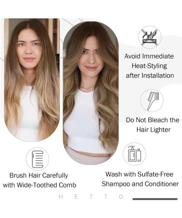 Hetto Balayage Hair Extensions - Real Remy Hair Weft #6/8/14 - 30cm 70g - Medium Brown to Dark Blonde - Buy Online on GoSupps.com