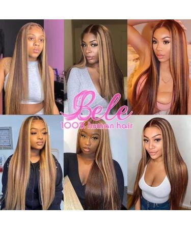 Bele Ombre 4/27 Highlight Straight Human Hair Wig 18 - 13x6 T-Part Lace Front, 150% Density Brazilian Glueless Wig for Black Women | Pre-Plucked with Baby Hair 0056C - Buy Online on GoSupps.com