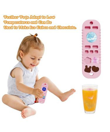 Winmany 2Pack Silicone Teething Toys for Babies - Remote Control Shape Molar Teether Chew Toy - BPA Free with Pacifier Clip - Blue+Pink 2 - Buy Online on GoSupps.com