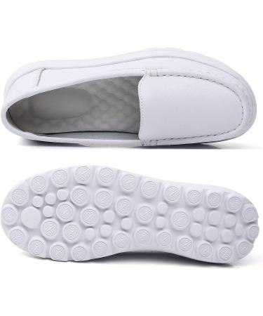 ZYEN Women's Nursing Shoes - Comfortable Slip-On Loafers for Work - White, Size 8 - Buy Online on GoSupps.com