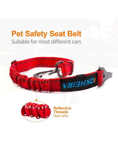 IOKHEIRA Dog Safety Belt | Adjustable Car Seat Belt for Dogs | Universal Fit & Locking Bar in Cherry Red - Buy Online on GoSupps.com