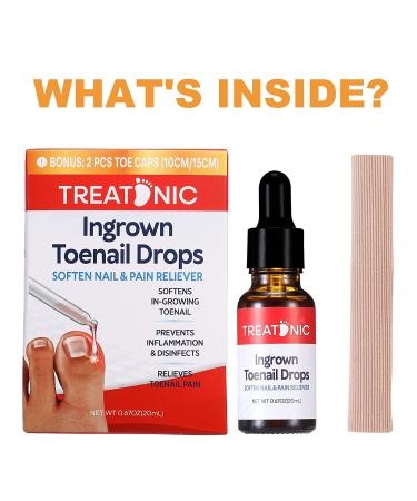 Treatonic Ingrown Toenail Treatment Kit - Pain Relief & Softener with Silicone Gel Toe Caps - Buy Online on GoSupps.com