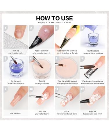 Morovan Clear Acrylic Powder 60g - Professional Nail Extension Powder for Carving Nails - No Nail Lamp Needed - Buy Online on GoSupps.com