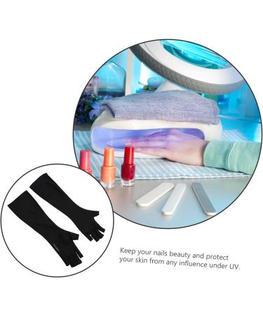 Healeved 2 Pairs Nail Gloves Manicure Gel Nail Glove Fingerless Manicure Gloves Nails Shield Glove Nail Oveglove Sun Gloves Polyester Sleeve Cosmetic Mj03 - Buy Online on GoSupps.com