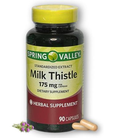 Milk Thistle Extract 175 mg 90 Capsules Standardized Herbal Supplement with Silymarin (Pack of 1) Boxed by Fusion Shop Store - Buy Online on GoSupps.com