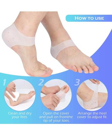 Heeren Cushion: 6 Pairs of Silicone Gel Heel Protectors for Plantar Fasciitis & Cracked Heels - Ultimate Heel Pain Relief Socks - Buy Online on GoSupps.com