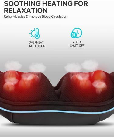 AllJOy Shiatsu Neck & Shoulder Massage Device with Heat - Electric Back Massager for Home & Office | Perfect Gift for Men - Dark Blue - Buy Online on GoSupps.com