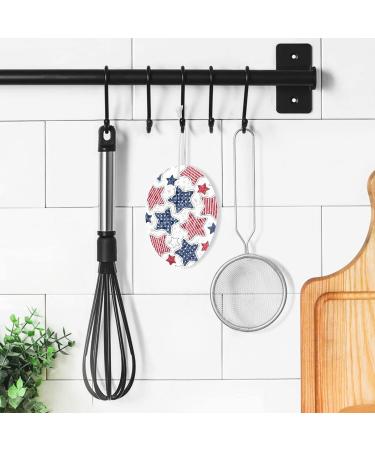 3-Pack Cleaning Kitchen Sponges Oval Us Dot & Stripe Stars Kitchen Cellulose Dishwashing Wood Pulp Cotton - Buy Online on GoSupps.com