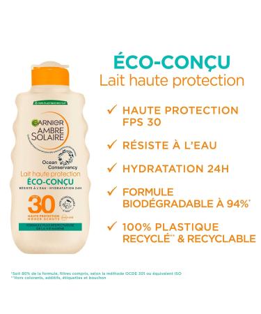 Garnier Ambre Solaire Eco-Designed Solar Protector Milk WP SPF30 - 200ml | Buy Internationally - Buy Online on GoSupps.com