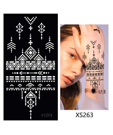 Glaryyears Temporary Tattoo Stencil - 8 Sheets Henna Template for Women, Hand Finger Wrist Body Art Paint - Buy Online on GoSupps.com