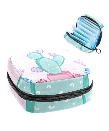 Women's bonds Storage pockets Stillpad Halter Cactus Plant Print Pustainable Period Kit Bag Feminine Product bag for women girls color2