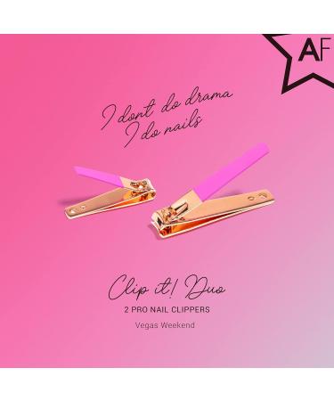 Almost Famous Beauty Ergonomic Non-Slip Soft-Touch Curved Nail Clippers Set - Pink (Pack of 2) Rose Gold / Pink - Buy Online on GoSupps.com