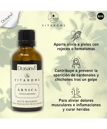  Drasanvi VITAROMS Certified Organic Araneum Macerated Oil (ECOCERT) - Organic Base Oil Jar - Vegan - Gluten Free - 50 ml - Buy Online on GoSupps.com