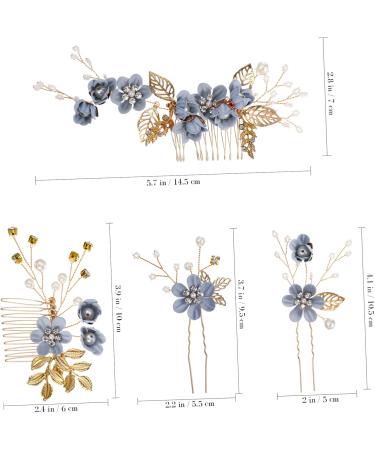 DOITOOL 2 Set Hairpin Bridal Hair Clip Flower Hair Clips for Women Wedding Womens Hair Clips Wedding Hair Clip Bridal Hair Comb Bridal Hair Accessories Bun Bridesmaid Crystal Zinc Alloy - Buy Online on GoSupps.com