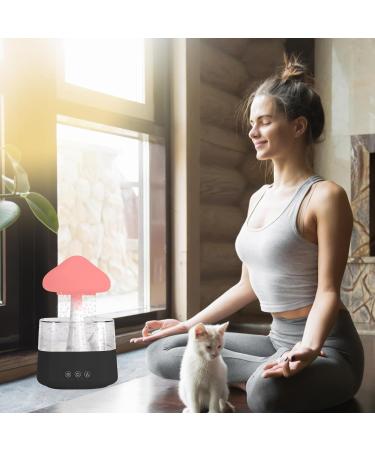 MIFXIN Cloud Rain Humidifier with 7 Colors LED Light and Aromatherapy Essential Oil Diffuser - Remote Control, Desk Fountain, Bedside Sleeping Relaxation - Black 2024 - Buy Online on GoSupps.com