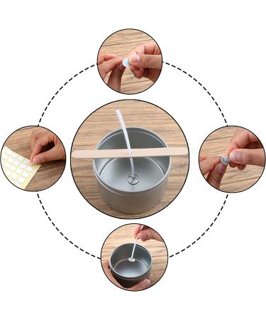 MILIVIXAY 3.5 inch Candle Wick Bundle - 100 Cotton Wicks with Paraffin Wax Coating, 100 Wick Stickers, 6 Wooden Wick Holders - DIY Candle Making Kit - Buy Online on GoSupps.com