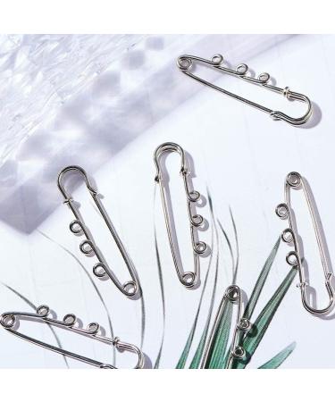 LiQunSweet 10 Pcs Iron 3-Hole Metal Brooch Safety Pins - Platinum 52mm (2 Inch) for Garment and Jewelry Making - Buy Online on GoSupps.com
